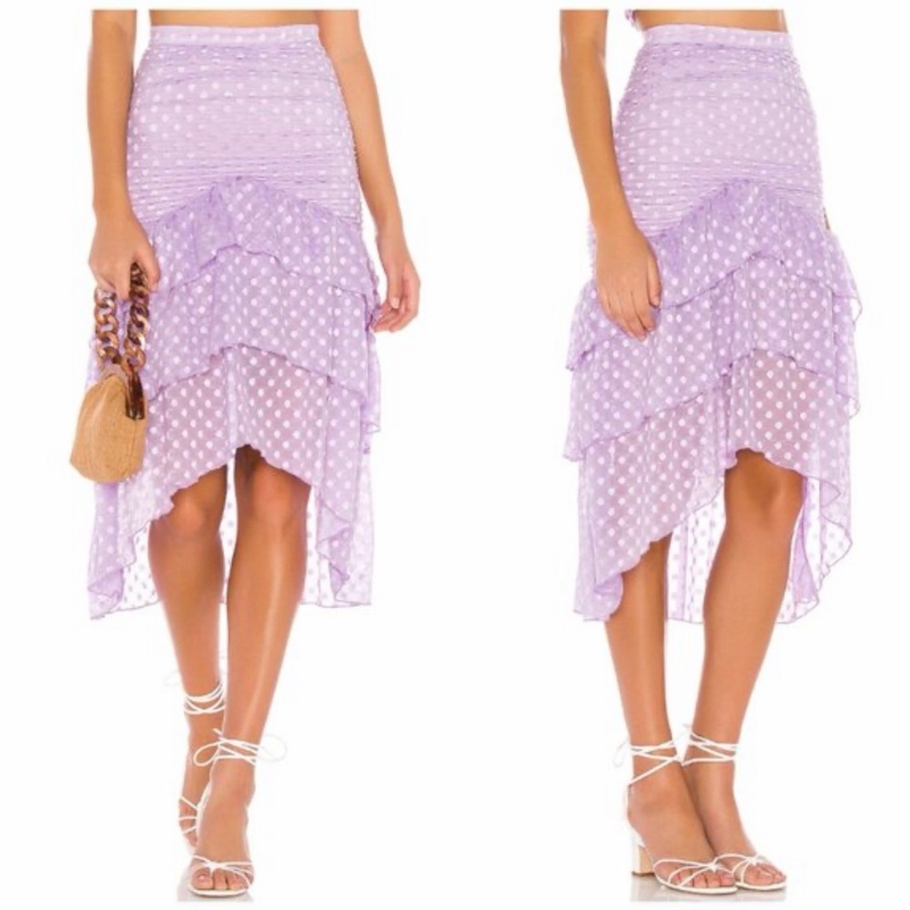 Majorelle Heidi Lavender Polka Dot Ruffle Skirt